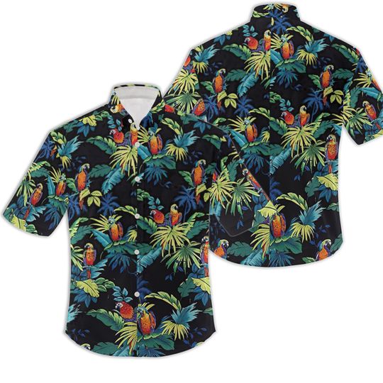 Discover Tropical Parrots Men's Hawaiian Shirt