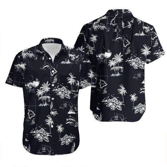 Discover Palm Wave Men's Hawaiian Shirt Aloha Shirt
