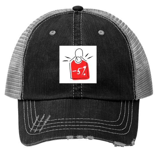 Discover Discount 5%. Promotion, bonus, gift, marketing, advertising. - Discount - Trucker Hats