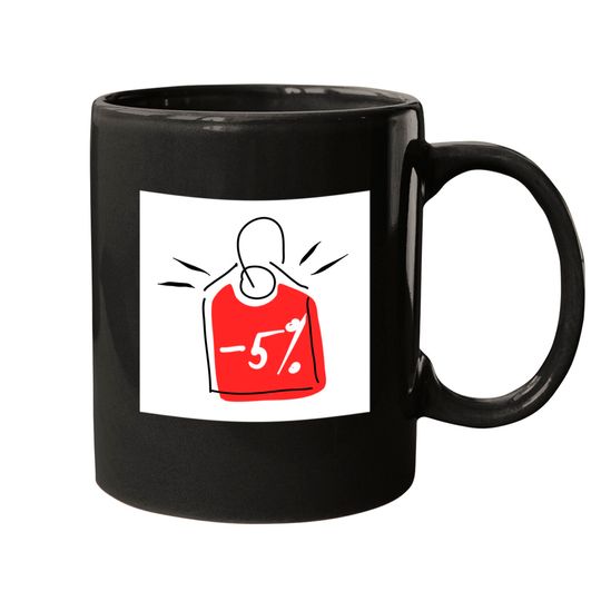 Discover Discount 5%. Promotion, bonus, gift, marketing, advertising. - Discount - Mugs