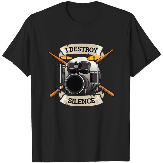 Discover Drum Kit Tshirt for a Drummer with Percussion Instruments - Drum Kit Meme - T-Shirt