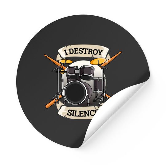 Discover Drum Kit Sticker for a Drummer with Percussion Instruments - Drum Kit Meme - Stickers