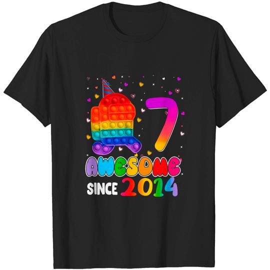 Discover Among US T-Shirt Awesome Since 2014 Among Pop With Us 7th Birthday Kids