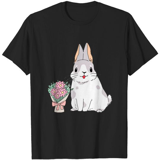 Discover Bunny With Flower bouquet - Bunny - T-Shirt