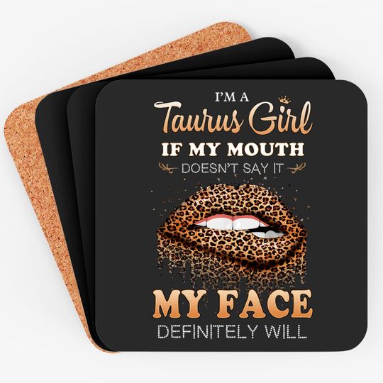 Discover I'm A Taurus Girl Funny Leopard Printed Birthday Coasters