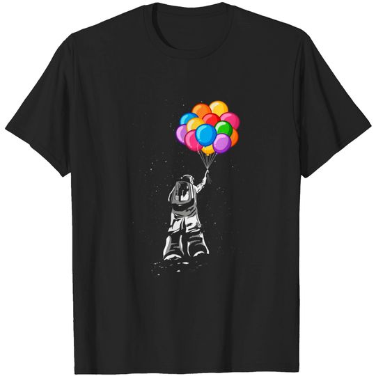 Discover Astronaut With Balloons Space Space Spatal Stars - Astronaut - T-Shirt