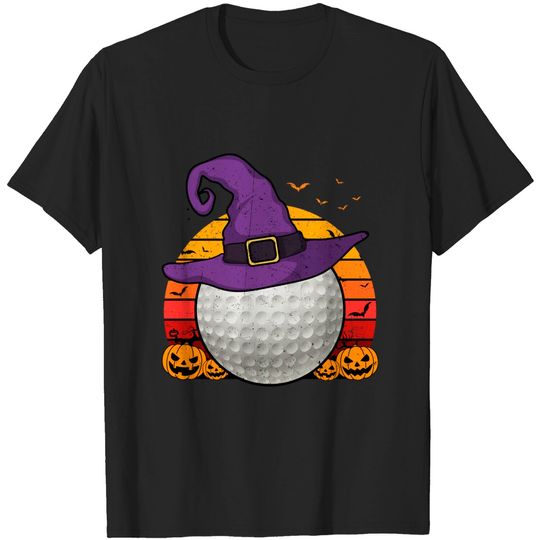 Discover Golf Pumpkin Witch Hat Halloween Costume - Golf Witch Hat Halloween - T-Shirt