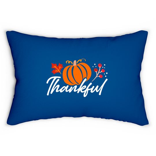Discover Thankful Pumpkin Art Autumn Thanksgiving Lumbar Pillows