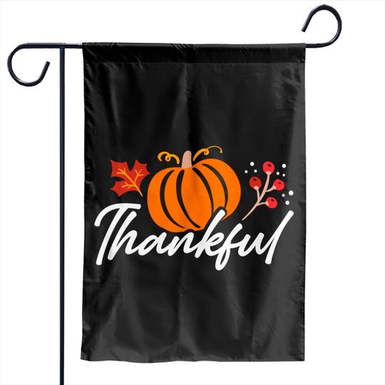 Discover Thankful Pumpkin Art Autumn Thanksgiving Garden Flags