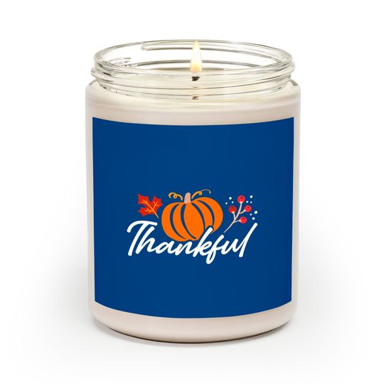 Discover Thankful Pumpkin Art Autumn Thanksgiving Scented Candles