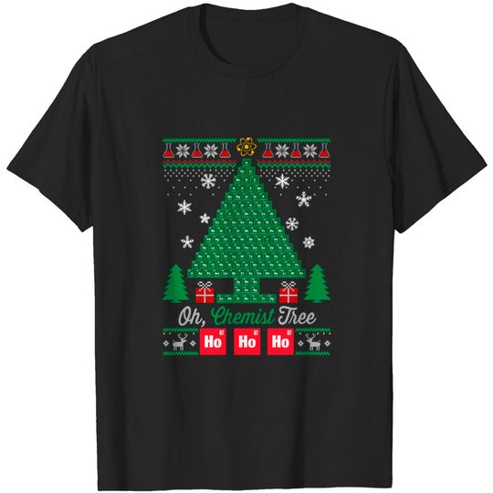 Discover Oh Chemist Tree Merry Christmas Science T-Shirt