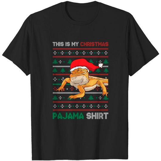 Discover Bearded Dragon Funny Christmas Pajama Gift - Bearded Dragon - T-Shirt