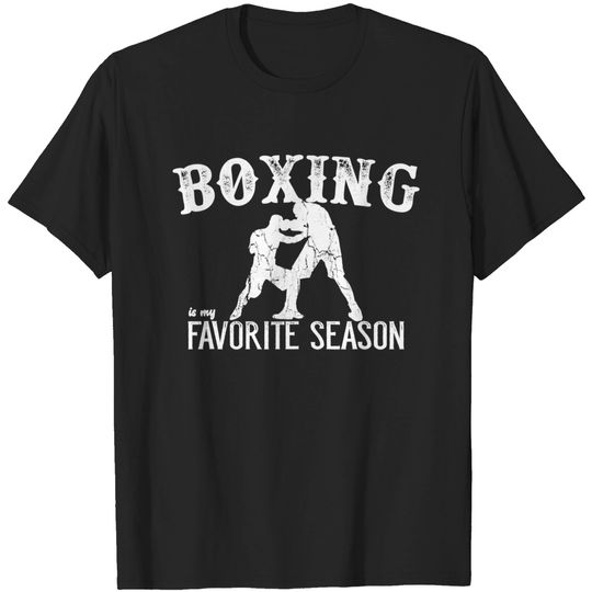 Discover Boxer Vintage Distressed Print Boxing Favorite Season T-Shirt