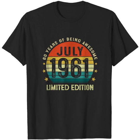 Discover Vintage July 1961 Limited Edition 60th Birthday T-Shirt