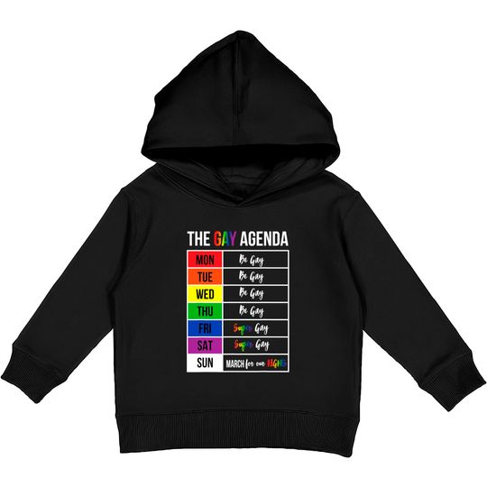 Discover Super Gay Agenda Pride Flag LGBTQ Inspirational LGBT Kids Pullover Hoodies