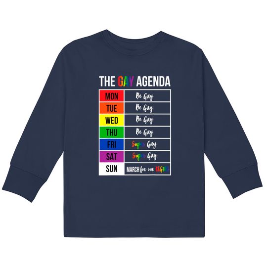 Discover Super Gay Agenda Pride Flag LGBTQ Inspirational LGBT Kids Long Sleeve T-Shirts
