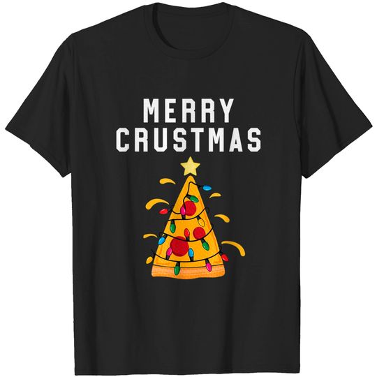 Discover Merry Crustmas Pizza Lover Xmas Tree Kids Pizza Christmas T-Shirt