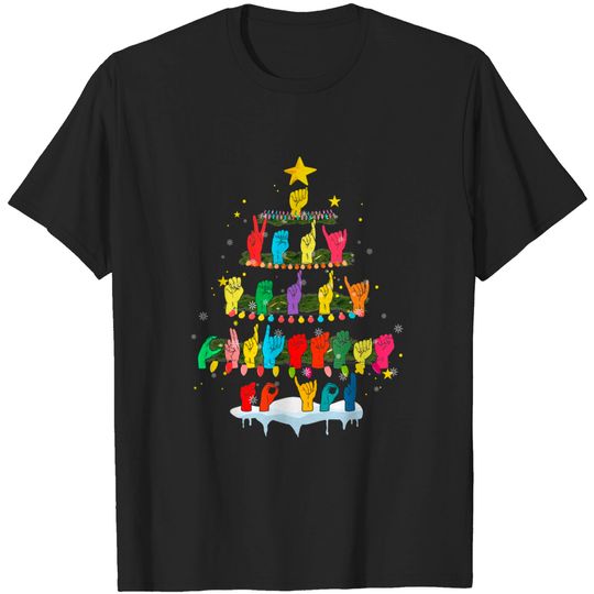 Discover Asl Merry Christmas American Sign Language T-Shirt