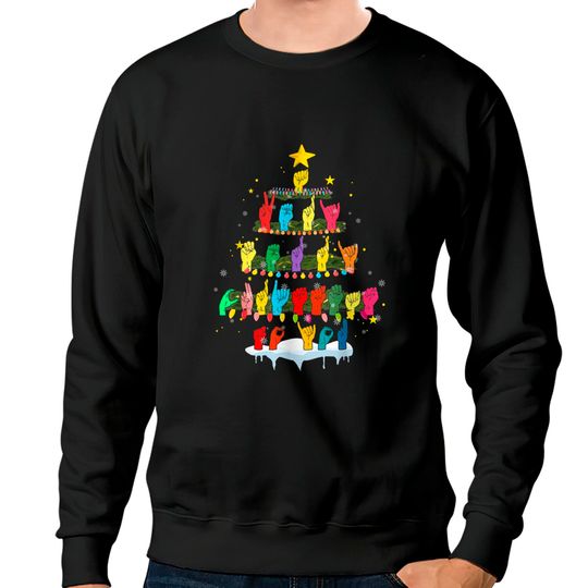 Discover Asl Merry Christmas American Sign Language Sweatshirts