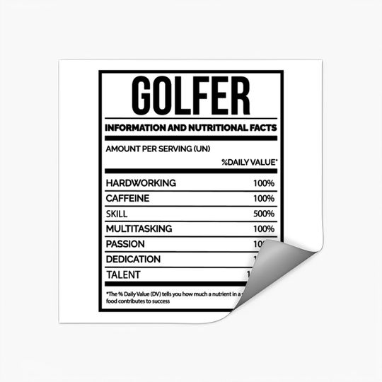 Discover Awesome And Funny Nutrition Label Golf Golfer Golfers Golfing Saying Quote For A Birthday Or Christmas - Golfer - Stickers