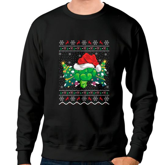 Discover Santa Hat Broccoli Xmas Ugly Broccoli Christmas Sweatshirt