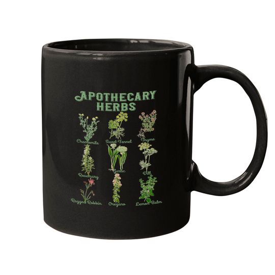Discover Apothecary Herbs Vintage Botanical Plants Cottagecore Mugs