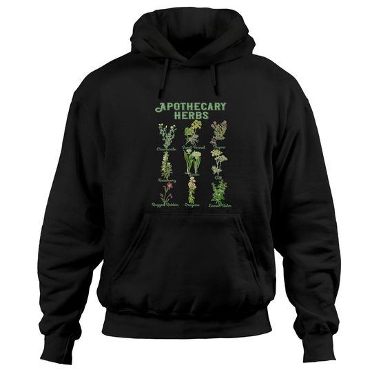 Discover Apothecary Herbs Vintage Botanical Plants Cottagecore Hoodies