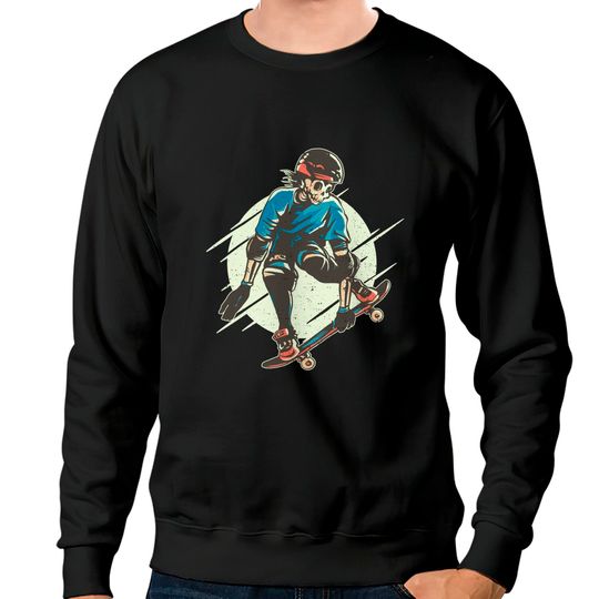 Discover Skeletons Skateboarding Sweatshirt Skull