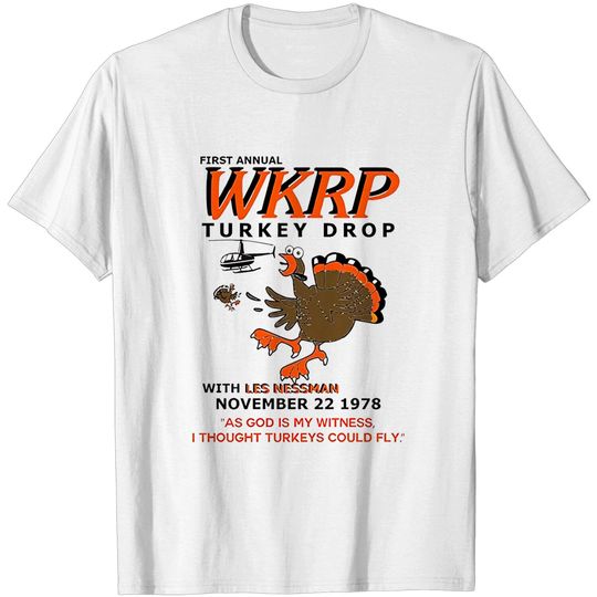 Discover First anuual WKRP Turkey Drop with Les Nessman Thanksgiving Men's Premium T-Shirt