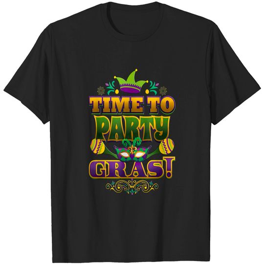 Discover Mardi Gras Apparel - Time To Party Gras T-Shirt
