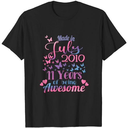 Discover 11th Birthday July 2010 For Girls 11 Years Old Awesome T-Shirt