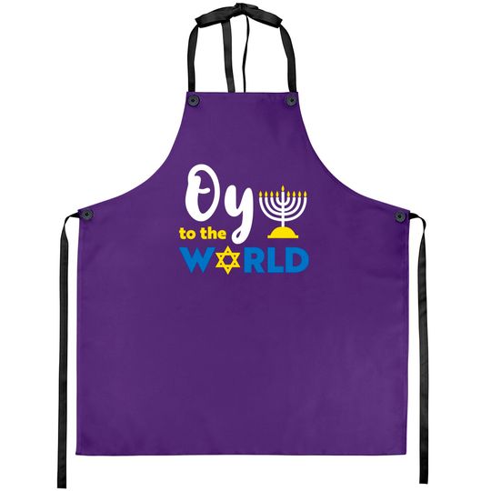 Discover Oy To The World Hanukkah Aprons
