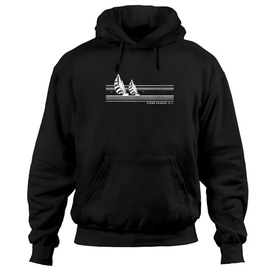 Discover Stone Harbor NJ Vintage Sailing 70s Nautical Sailboat  Hoodie