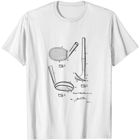 Discover Sand Wedge Golf Club Vintage Patent Hand Drawing - Golf Club - T-Shirt