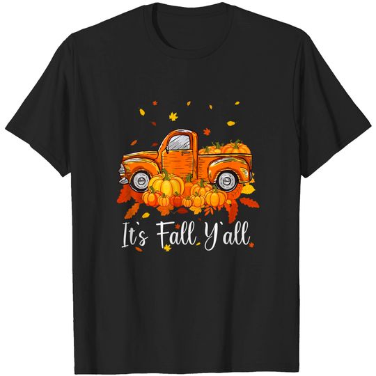 Discover It's Fall Y'all Pumpkin Truck Autumn Tree Hello Fall T-Shirt