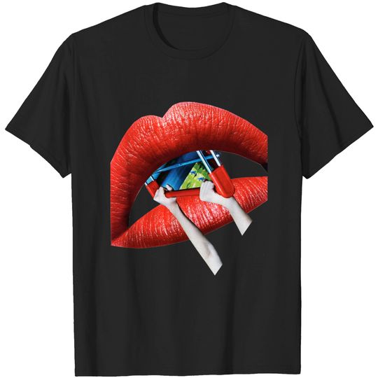 Discover Red Lipstick Shopping - Shopping - T-Shirt