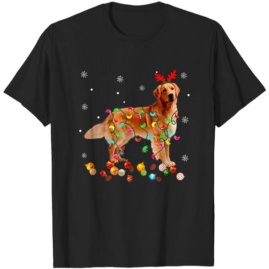 Discover Golden Retriever Christmas Lights T-Shirt