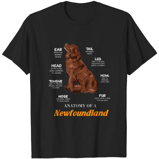 Discover Adorable Anatomy Of A Newfoundland Dog T Shirt