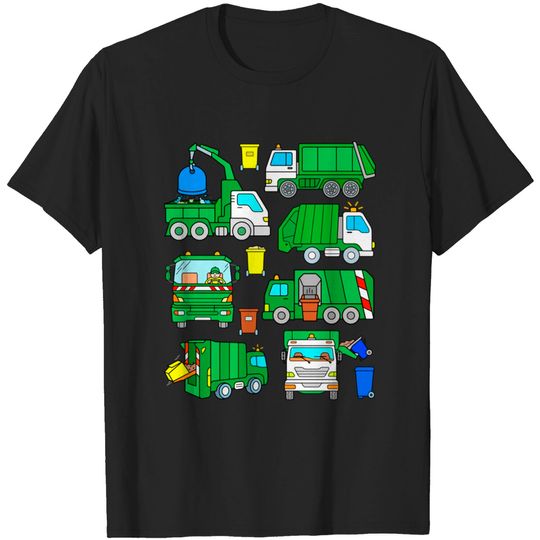 Discover Green Garbage Truck Design for Kids - Garbage Man - T-Shirt