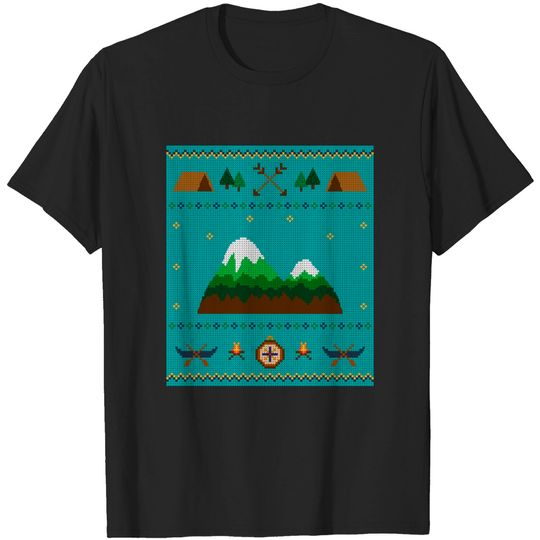 Discover Camping Knit - Ugly Holiday Sweater - T-Shirt