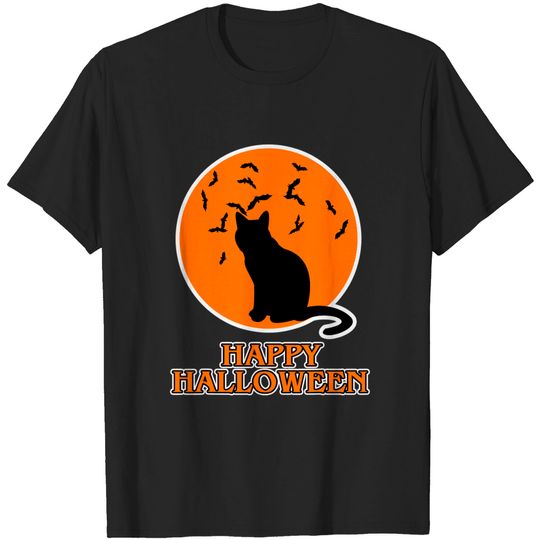 Discover Happy Halloween For Cat Lover Black Cat Halloween T-Shirt