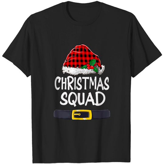 Discover Christmas Squad Family Pajamas Santa Red Plaid Xmas T-Shirt