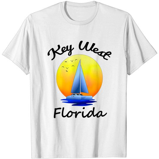 Discover Key West Florida Sunset Boating Sailing Yachting Catamaran T-Shirt