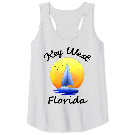 Discover Key West Florida Sunset Boating Sailing Yachting Catamaran Tank Tops