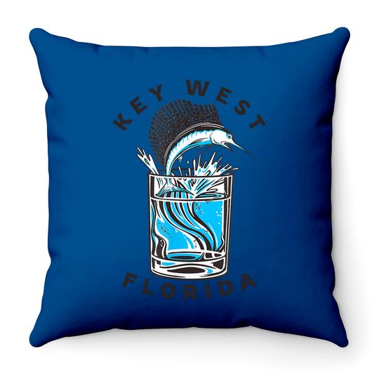 Discover Key West Florida Sailfish Throw Pillows
