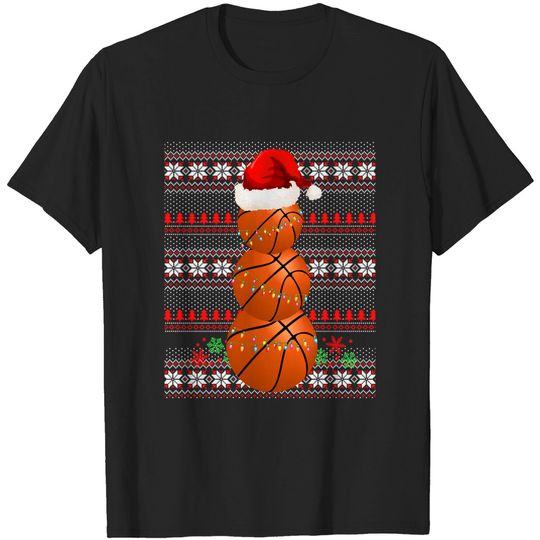 Discover Basketball Snowman Family Group Ugly Christmas Sports Gift T-Shirts