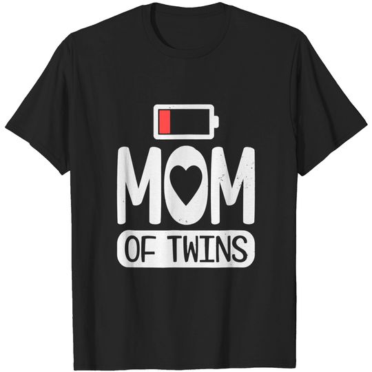Discover Low Battery Twin Mama Design Mom Of Twins T-Shirt