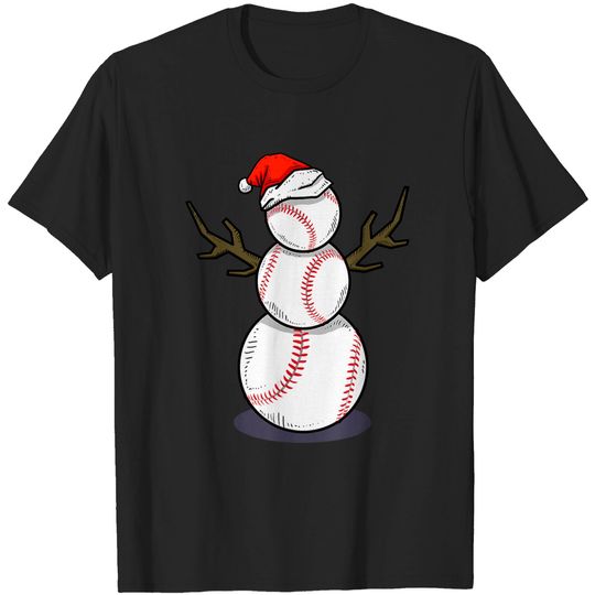 Discover Christmas Summer Baseball Snowman Party T-Shirt