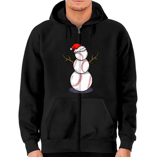 Discover Christmas Summer Baseball Snowman Party Zip Hoodies
