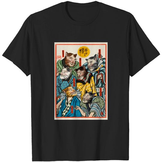 Discover Ukiyo-e Cats - Ukiyo E - T-Shirt